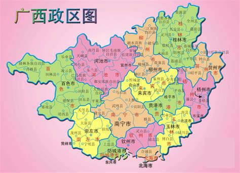 中国地图广西|广西壮族自治区地图全图